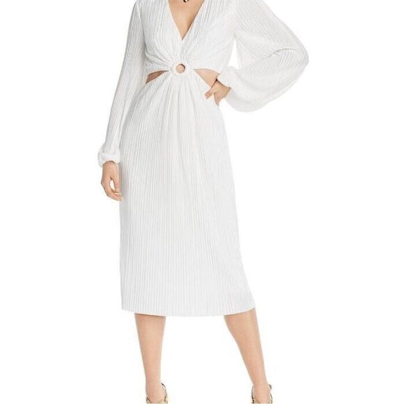 LINI Florence Dress Cutout MIDI Dress in white - Picture 1 of 8